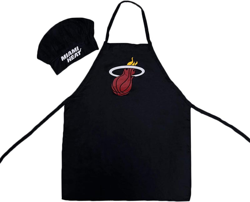 طقم قبعة وش apron ميامي هيت، مقاس واحد، ألوان الفريق